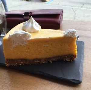 mango mousse cake at Veganopolis Cafe in Lausanne