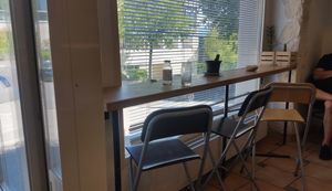 Interior (few seats) at Veganopolis Cafe in Lausanne