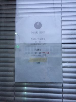 Winter hours - closed at 4pm on Saturdays at Veganopolis Cafe in Lausanne