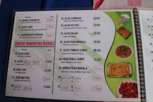 Indian food menu 1(2) at Chennai Restaurant in Nong Khiaw
