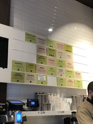 I verdi sono vegani tranne io gianduia che ha il miele 💔 at Ciacco Gelato Senz'altro in Milan