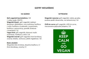 Vegan menu (Polish) at Sklep z Goframi in Warsaw