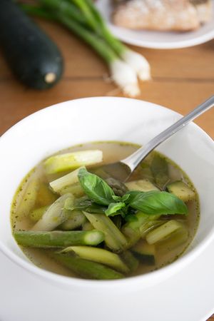 Green vegetables soup at Fresh Cooked in Maastricht