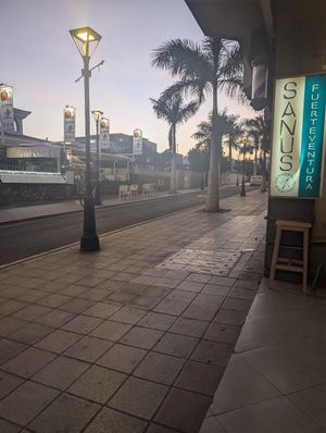 View along the street at Sanus in Fuerteventura