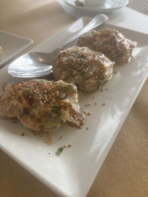 Tofu and veg spring rolls  at Sanus in Fuerteventura