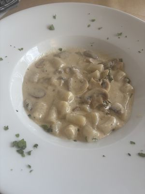 Mushroom and rosemary gnocchi   at Sanus in Fuerteventura