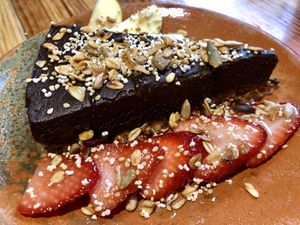 BEST part of the night- desert with avocado. Sounds strange but it was amazing!!!! at La Colmena in San Andres Cholula