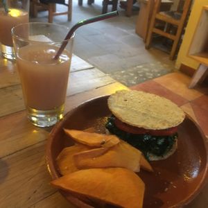 Tortitas de elote at La Colmena in San Andres Cholula