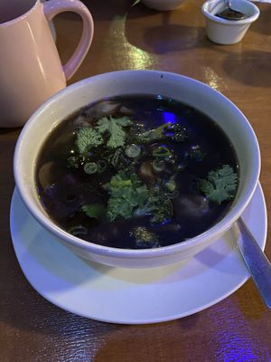 Miso and dumpling soup   at Rumi Garden in Todos Santos