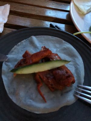 Best vegan duck pancakes! Wow at Bodhi in Sydney