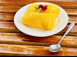 Mango pancakes  at Bodhi in Sydney