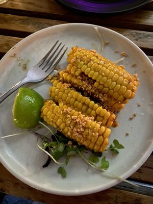 Tasty corn ribs   at Bodhi in Sydney