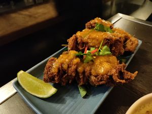 Chikin skewers. Highly recommended! at Bodhi in Sydney