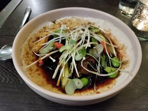 An interesting vegan egg custard. at Bodhi in Sydney