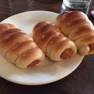 hot dog, yum cha  at Bodhi in Sydney