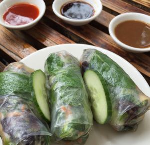 rice paper rolls at Bodhi in Sydney