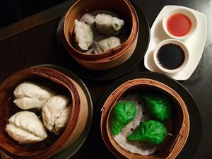 Appetizers (bao and dumplings) at Bodhi in Sydney
