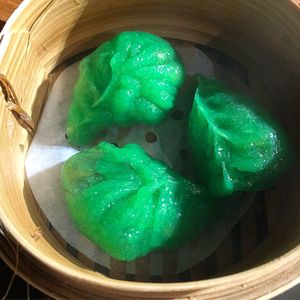 Green tea dumplings  at Bodhi in Sydney