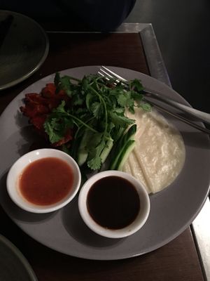 Peking duck in pancakes at Bodhi in Sydney