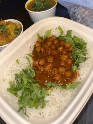 Chickpeas and rice  at Indigo in Washington
