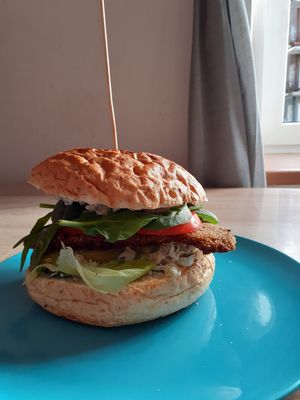 Polish Burger with sauerkraut. at Umea in Lublin