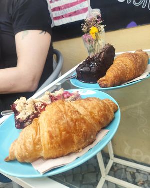 Cakes and croissants at Velicious in Berlin