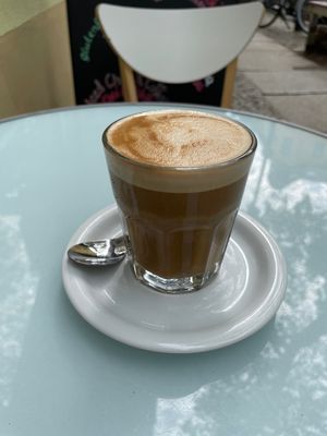 Cappuccino with oat milk  at Velicious in Berlin