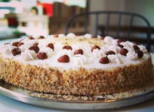 Hazelnut Cake with Yogurtcream at Velicious in Berlin