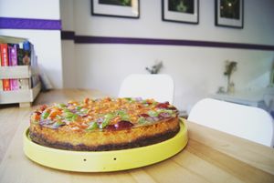 Cheesecake with fresh fruits at Velicious in Berlin