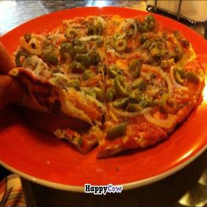 vegan pizza .. not bad !  at Vegetariano Social Clube Delivery in Rio De Janeiro