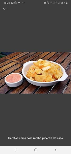 Batata chips com molho picante at Vegetariano Social Clube Delivery in Rio De Janeiro