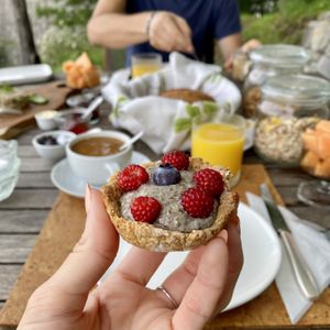 Mini chia pudding pie. at Eco Rooms Slovenia in Sela Nad Podmelcem