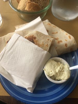 Vegan piadina with veggies and vegan mayo at Clafe in Padua
