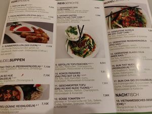 Menu at Thoi Lai Quan in Hamburg