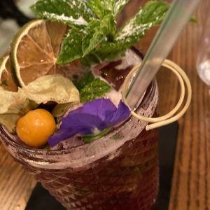 Non alcoholic drink : Pomegranate Mint Sling  at Prashad in Bradford