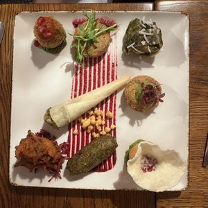 Vegan starters   at Prashad in Bradford