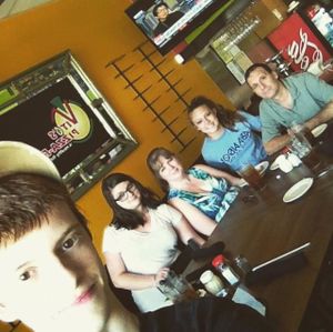 Our vegan family at Vito's Pizza-rant in Alpharetta, Georgia.  Great vegan food, super friendly service, and nice atmosphere! at Vito's Pizza and Ristorante in Alpharetta