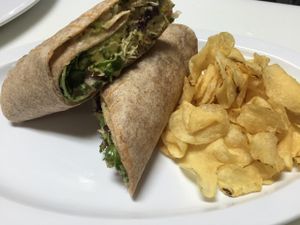 vegan chicken salad in a whole wheat tortilla at Vito's Pizza and Ristorante in Alpharetta