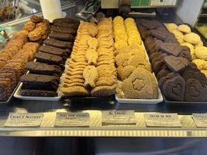 Some of the many amazing vegan desserts  at Giumella in Florence