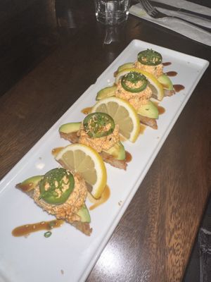 Crispy rice sushi   at H.O.P.E. in Studio City