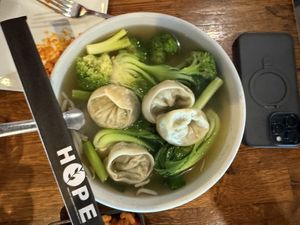 Wonton soupp  at H.O.P.E. in Studio City