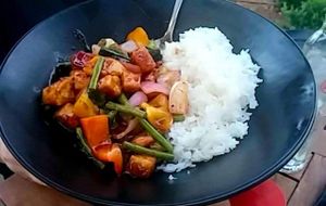 Vegan 'Hanoi' with tofu at Kampai Sarona in Tel Aviv