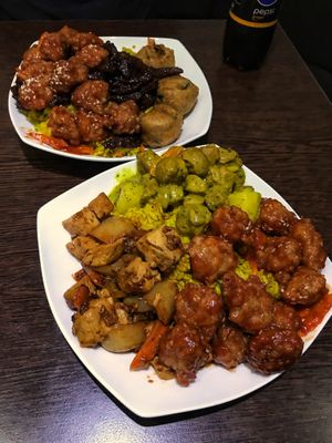 Mountain of food at 96 Zen Etterem in Budapest