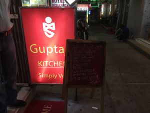 Sign outside at Guptaji Ki Kitchen in Bangkok