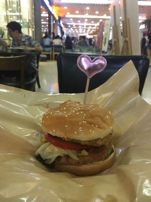 Burger with 2 patties!  at Pure Sue in Guangzhou