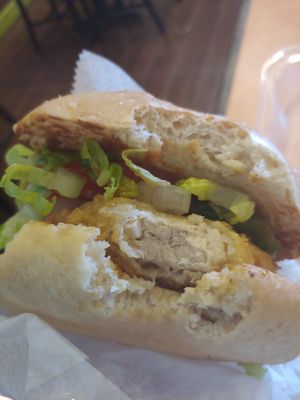 Vegan chickn sandwich at NuVegan in College Park