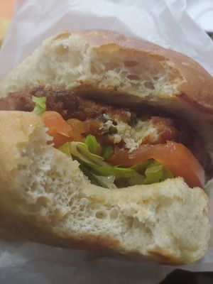 Vegan crabcake sandwich at NuVegan in College Park