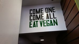 sign at NuVegan at NuVegan in College Park