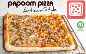 Pan Artesanal
Queso vegano hecho en casa
Salsa Orgánica 
Carnes Veganas
Vegetales frescos 
PÍDALA AL 0992616120 via whatsapp 

Pizza personal 4 pedazos
Pizza familiar 16 pedazos at Papoom Pizza - Home Kitchen in Guayaquil