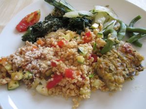 lunch from vegan buffet at Terazza Einaudi in Ravenna